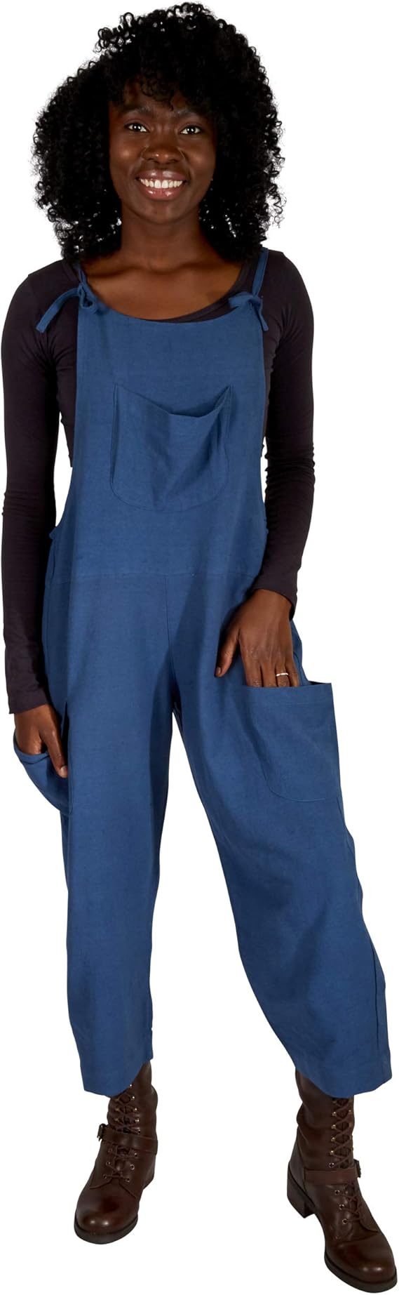 Lakhays Easy Slouchy Hemp Overalls Clothing