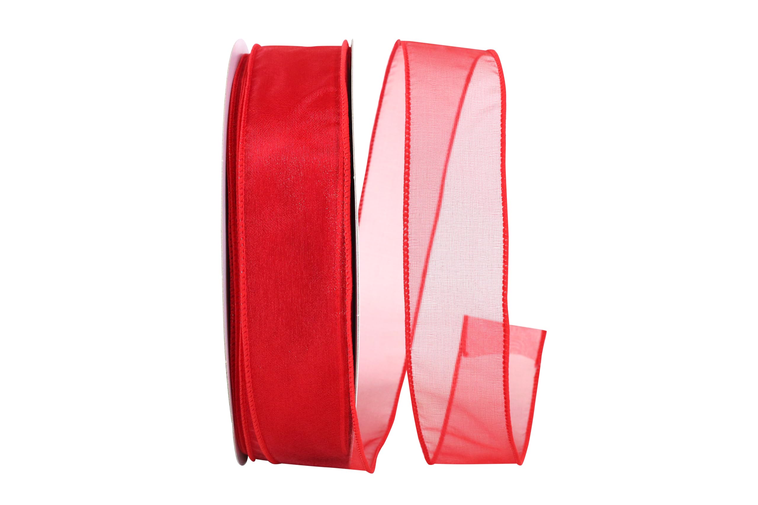 Reliant Ribbon Ribbon, sheer, Red, 1-1/2 Inch X 50 Yards — image 1