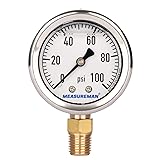 MEASUREMAN 2" Dial Size, Glycerin Filled Plumbing