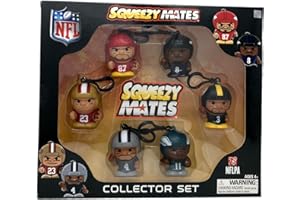 TEENYMATES Party Animal Squeezymates NFL 2025 Series 7 Collector Box Set, 6 Figures, 2 1/2 Inch Tall, Team Colors