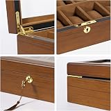 Uten 12 Slot Wooden Watch Box with Golden Lock and Key view 3