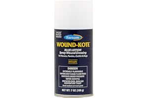 Farnam Wound-Kote Blue Lotion Spray Horse Wound Care for use on Horses and Dogs, Antiseptic Properties, for Minor Wounds, Cuts and Sores, 7 Oz.