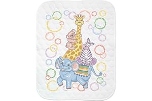 Herrschners Baby Zoo Stack Baby Quilt Stamped Cross-Stitch Kit