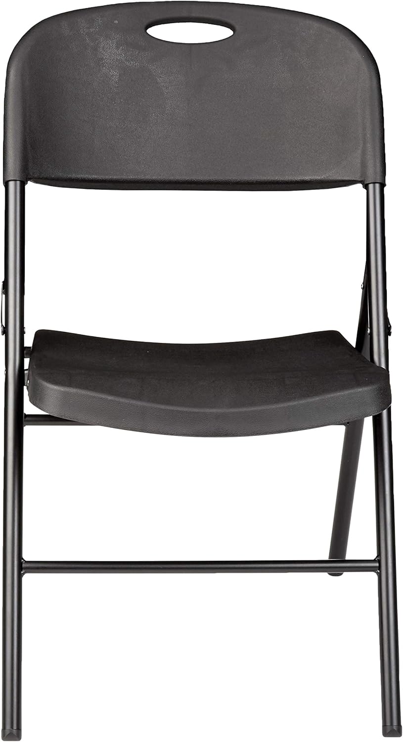 Basics Folding Plastic Chair, 350-Pound Capacity, Black, 6-Pack: Furniture & Decor