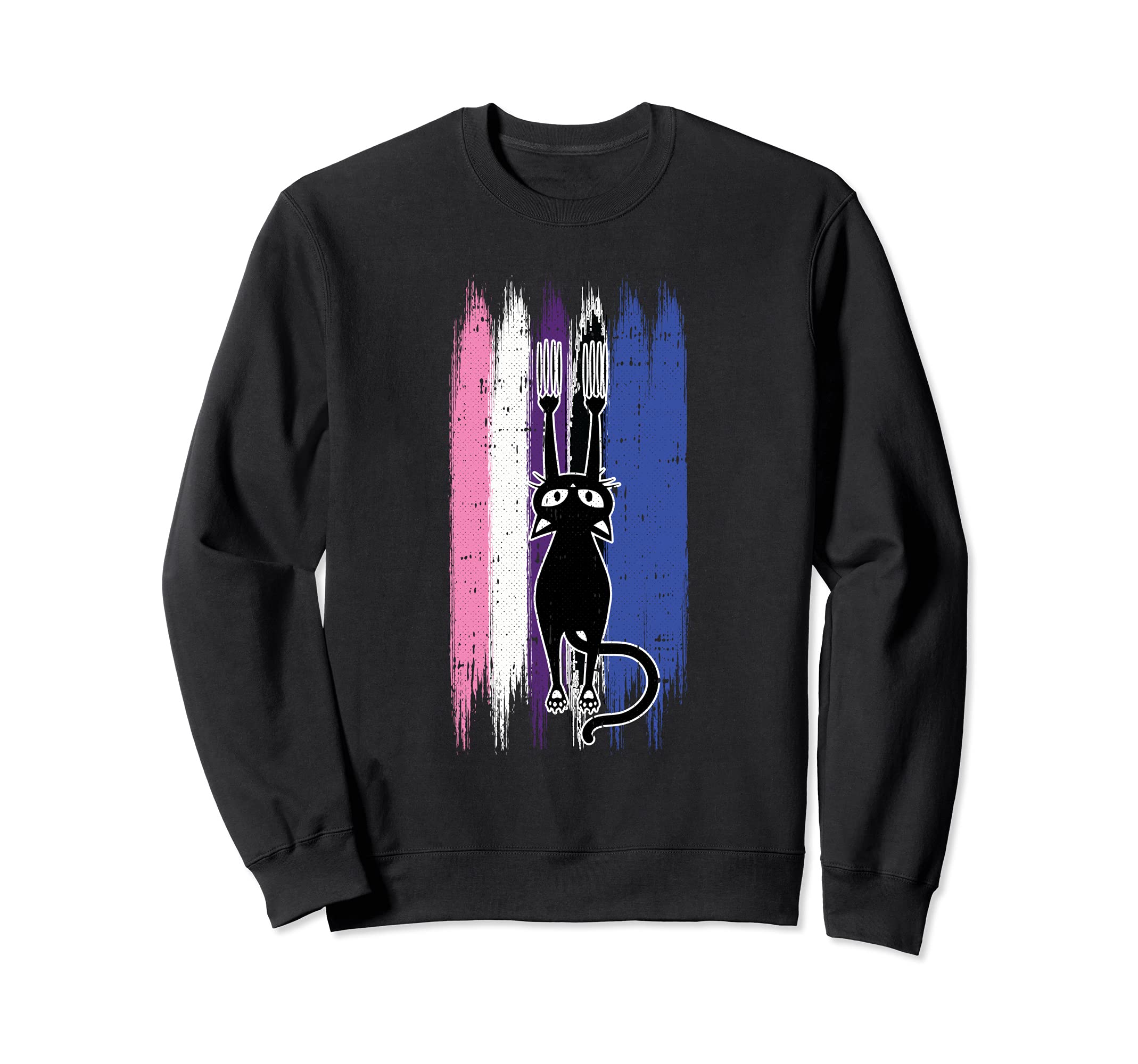 Cat Scratching Gender-fluid Pride Kitten Kitty LGBT-Q Ally Sweatshirt