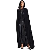 Evlatte Velvet Cloak, Adult Hooded Cloak Velvet Cape Halloween Witch Costume for Men and Women Cosplay Costumes