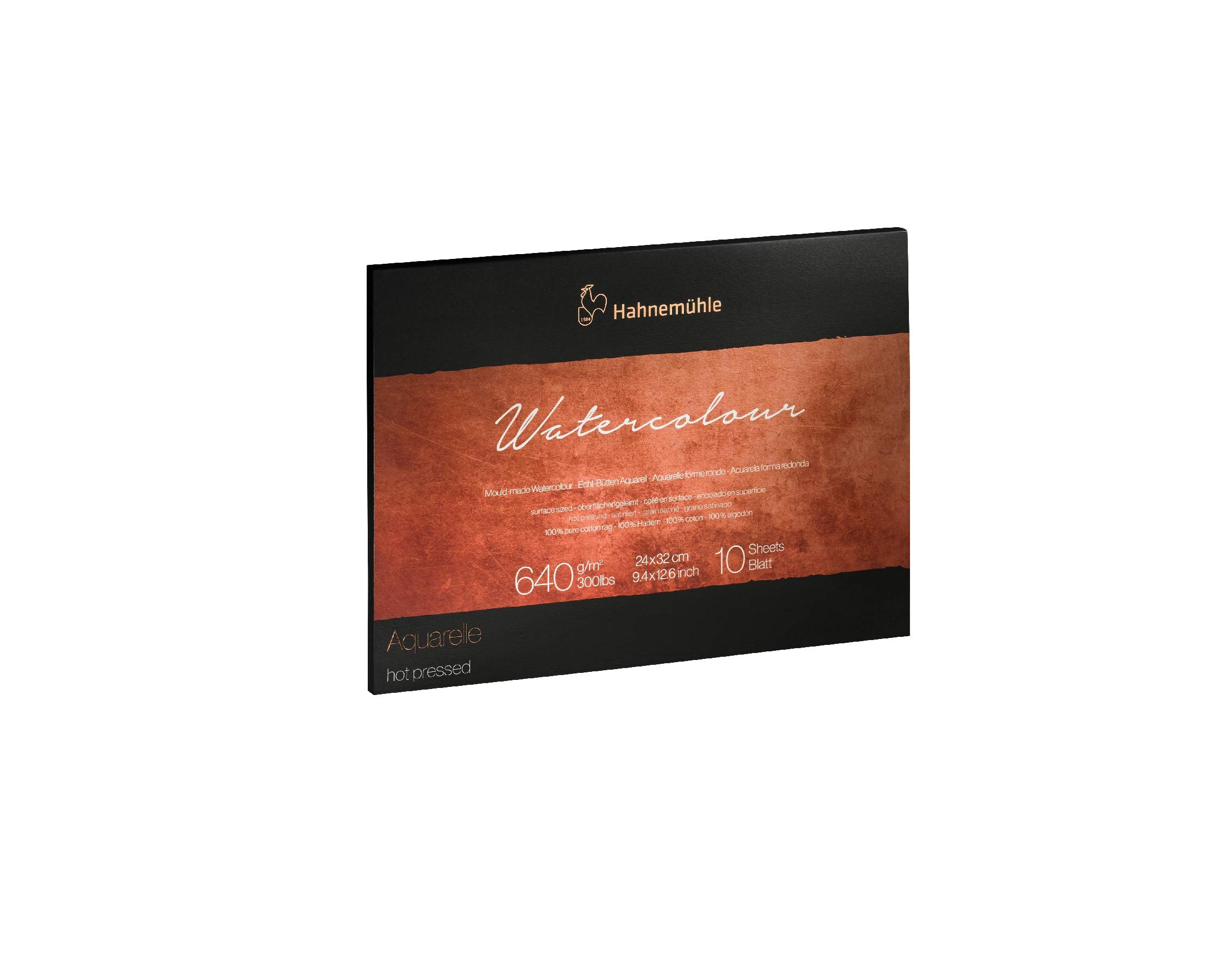 Hahnemuhle Collection Watercolour Hot Press 640gsm 24x32cm 10 Sheets,White