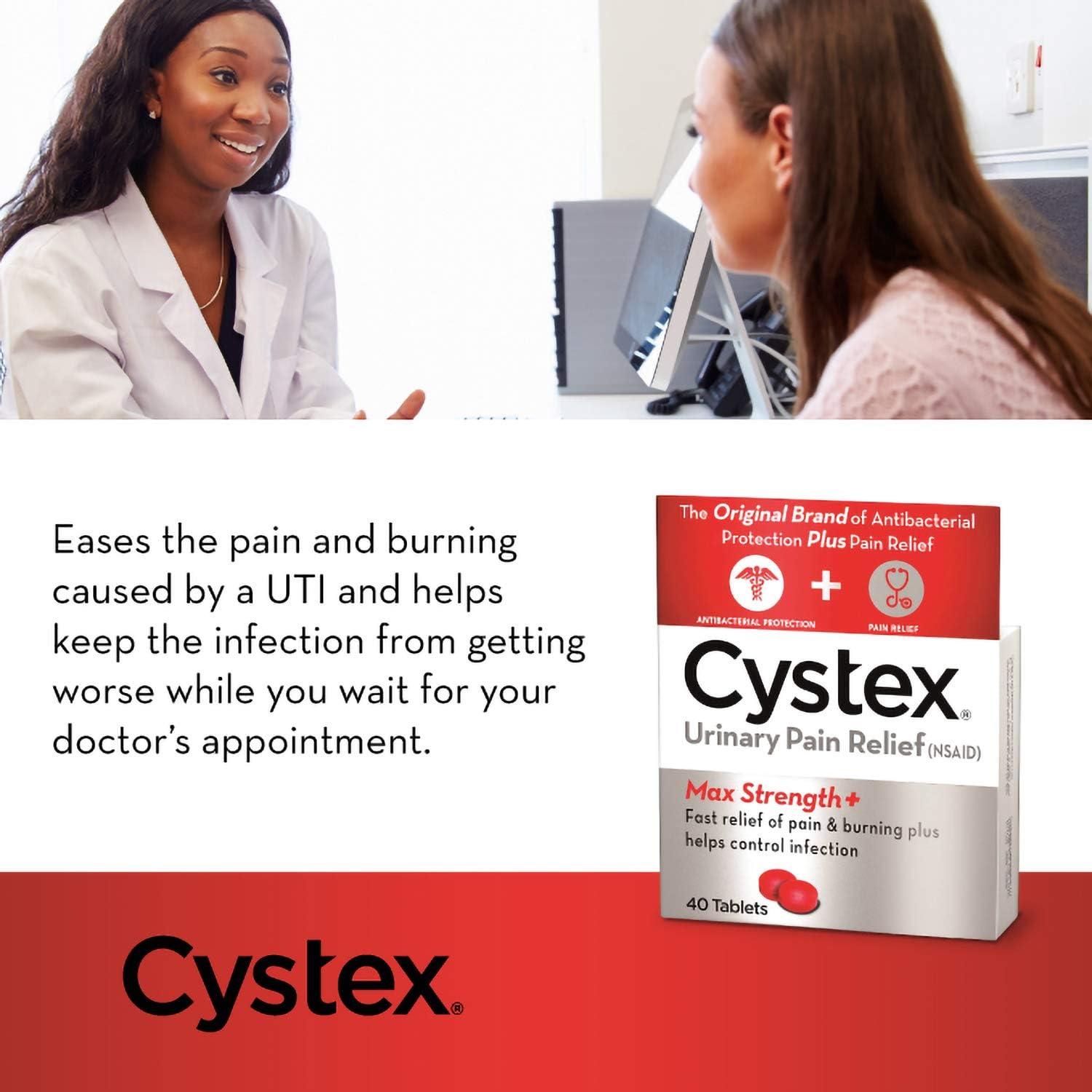 Cystex Urinary Pain Relief Tablets | Fast UTI Treatment | Controls Frequent Urination | Keeps Urinary Tract Infection from Worsening | 40 Tablets | Pack of 1: Health & Personal Care