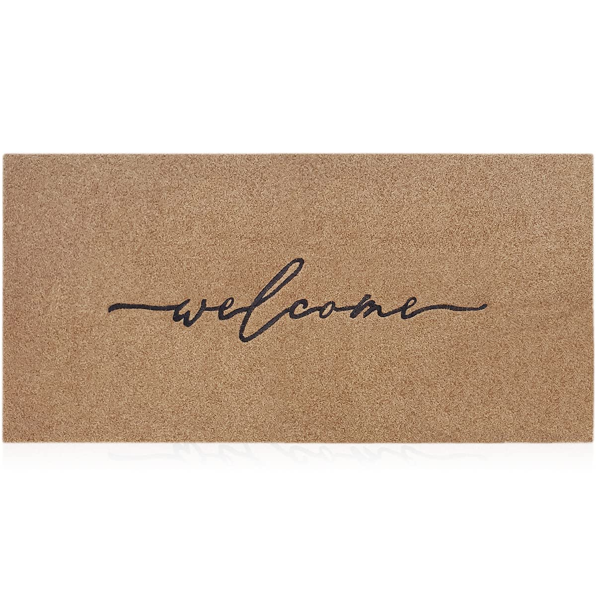 AAZZKANG Welcome Mats for Front Door Extra Large 120 x 45 cm with Durable Non Slip Rubber Backing Ultra Absorb Mud Easy Clean Entry Door mat for Indoor High Traffic Areas Outdoor Doormat Brown