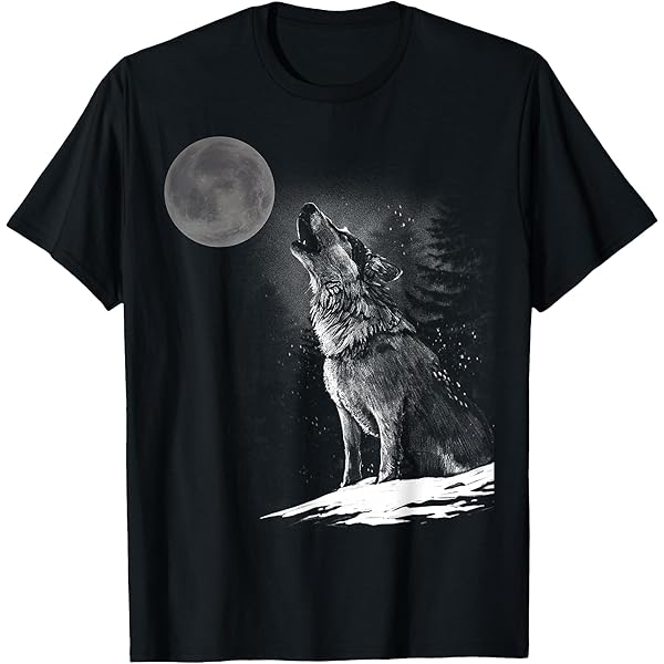 Amazon.com: Howling Wolf Howling at Moon for Women & Men T