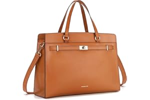 Missnine Laptop Bag for Women 15.6 inch PU Leather Briefcase Professional Computer Bag Business Office Work Bag