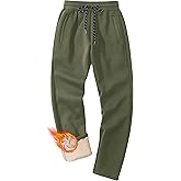 MAGCOMSEN Men's Winter Fleece Pants Sherpa Lined Sweatpants Thermal Warm Thicken Pants Active Joggers with 3 Pockets