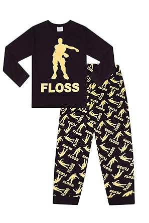 Floss Like A Boss All Over Gaming Black Gold Cotton Long Pyjamas 11 - floss like a boss all over gaming black gold cotton long pyjamas 11 12 years amazon co uk clothing