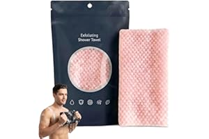 Hexagon Weave Towel, Japanese Hexagon Weave Exfoliating Towel, 2-in-1 Dual Sided Microfiber Body Scrubber, Gentle Scrub Wash 