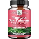 Saw Palmetto for Women - Hair Support - 90 Capsules | Hair Growth Support for Women - 500mg Saw Palmetto Capsules w Biotin - Bamboo Extract &amp; Maca Root for Hair Health - 90 ct