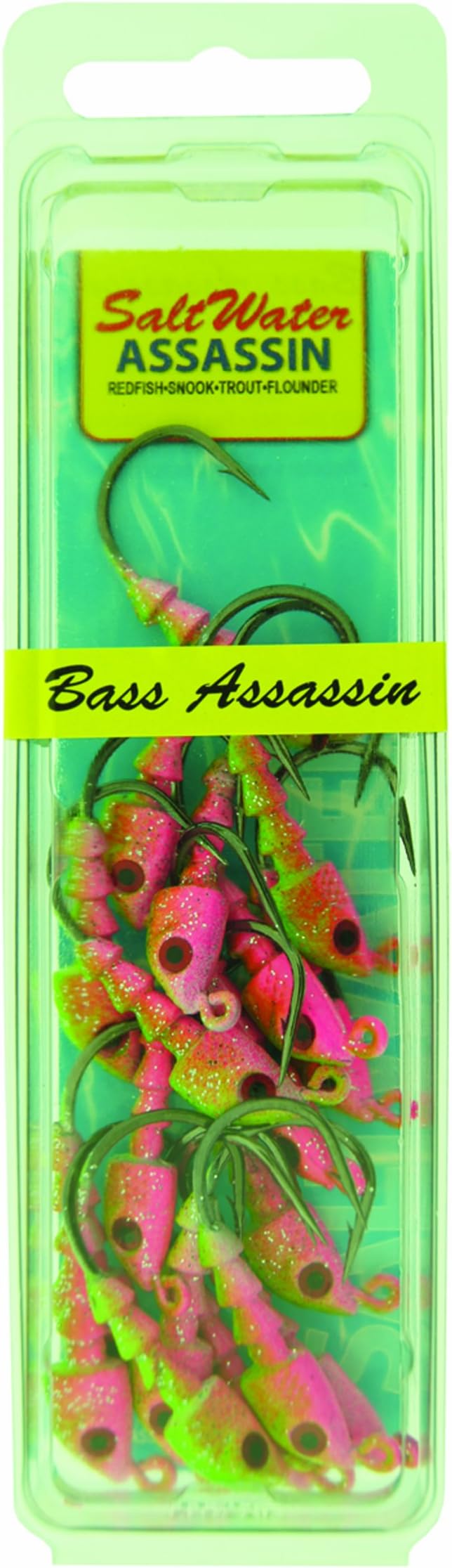 Bass Assassin Jig Head (18-Pack), 1/8-Ounce, Electric Chicken