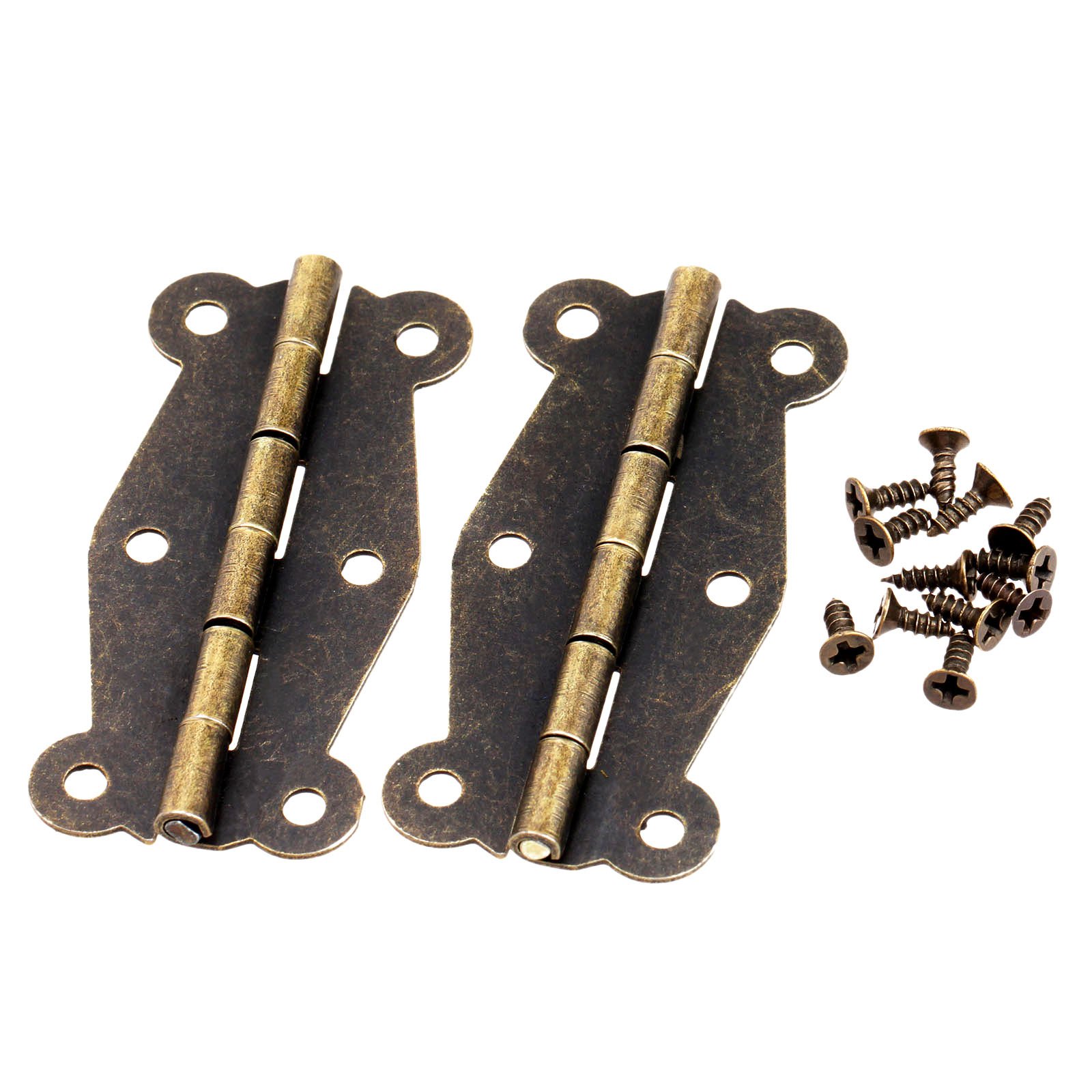 Dophee 2PCS Brass Vintage Butterfly Hinge Antique Bronze Mini Hinges 51x24mm Retro Box Hinges with 12PCS Screws for Furniture Toolbox Cabinet Drawer Door Hardware Gift Jewelry Box