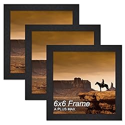 A PLUS MAX Square 6x6 Frame Set of 3, Black