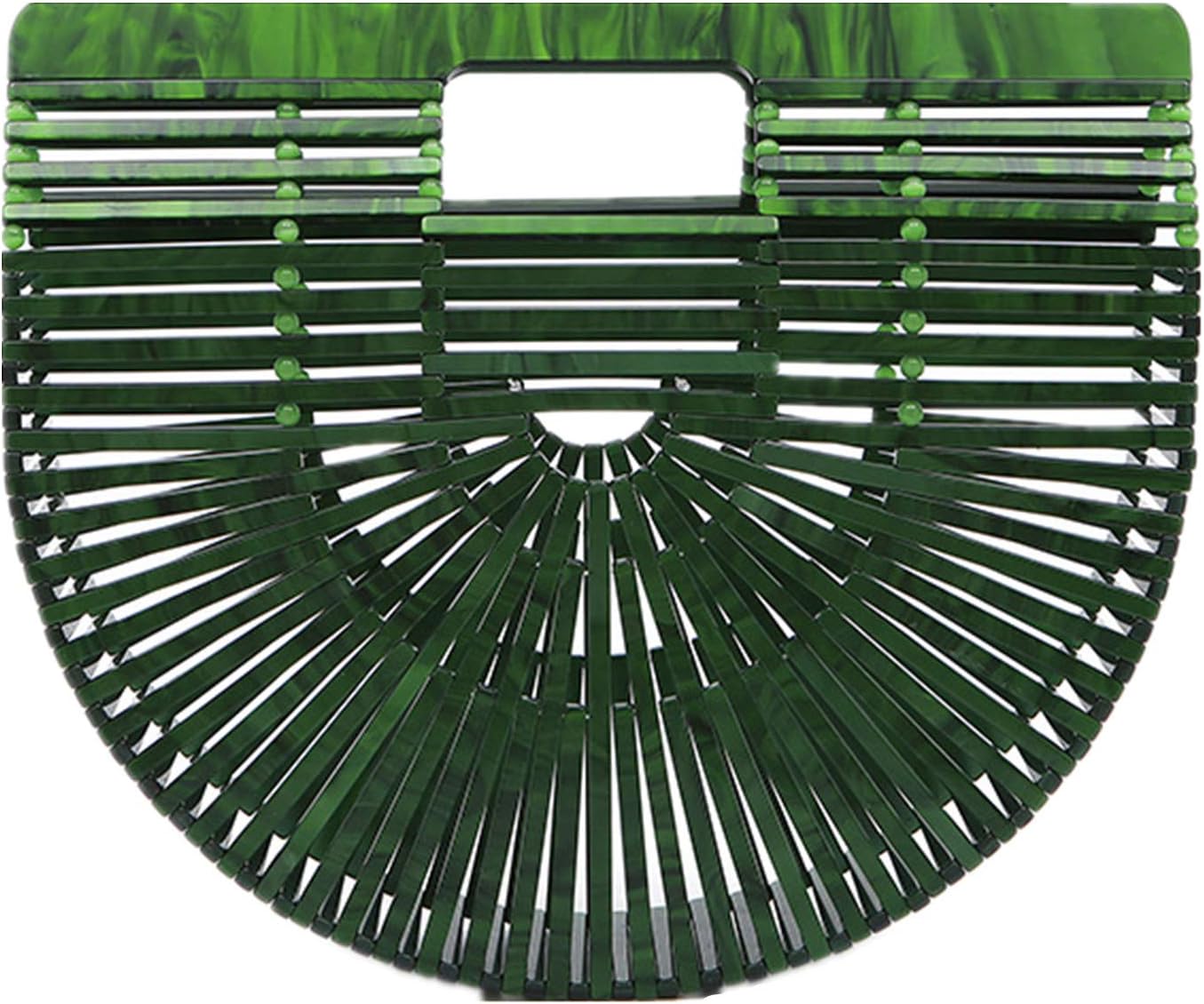Beauty YaYa Bamboo/Acrylic Clutch Handbag Wooden Purse Tote Bag (Acrylic Green)