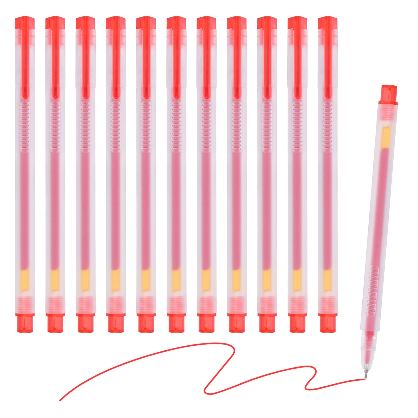 M&G Gel Pen Medium Point 0.5mm, 24 Pack Quick Dry Smooth Red Gel Ink Rollerball Pen for Home Office Writing Note Taking Journaling Business, Style 4