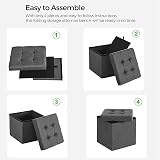 Dripex Folding Linen Storage Ottoman Dark Gray 38cm 40L Capacity view 5