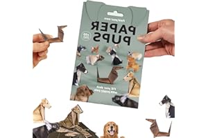 DENIR BONEE DIY Paper Cats - 50 DIY Origami, Fun 3D Paper Dog & Cat Models, Cute CatOrigami Set, Fun Craft Activity for Adults & Kids, Desk Decoration & Gift for Cat Lovers (Dog)