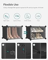 SONGMICS Interlocking Shoe Rack 6-Slot Modular Storage Cabinet with Doors view 6