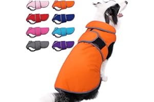 MIGOHI Warm Dog Coat Winter Dog Jacket,Waterproof Cold Weather Coats for Dogs,Fleece Jacket for Small Medium Large Dogs,Reflective Thick Fleece Vest with Leash Hole
