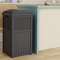 Suncast 33 Gallon Wicker-Style Hideaway Trash Can