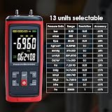 DANOPLUS Digital Manometer Gas Pressure Gauge HVAC ±200 inH2O LCD Data Logger view 4