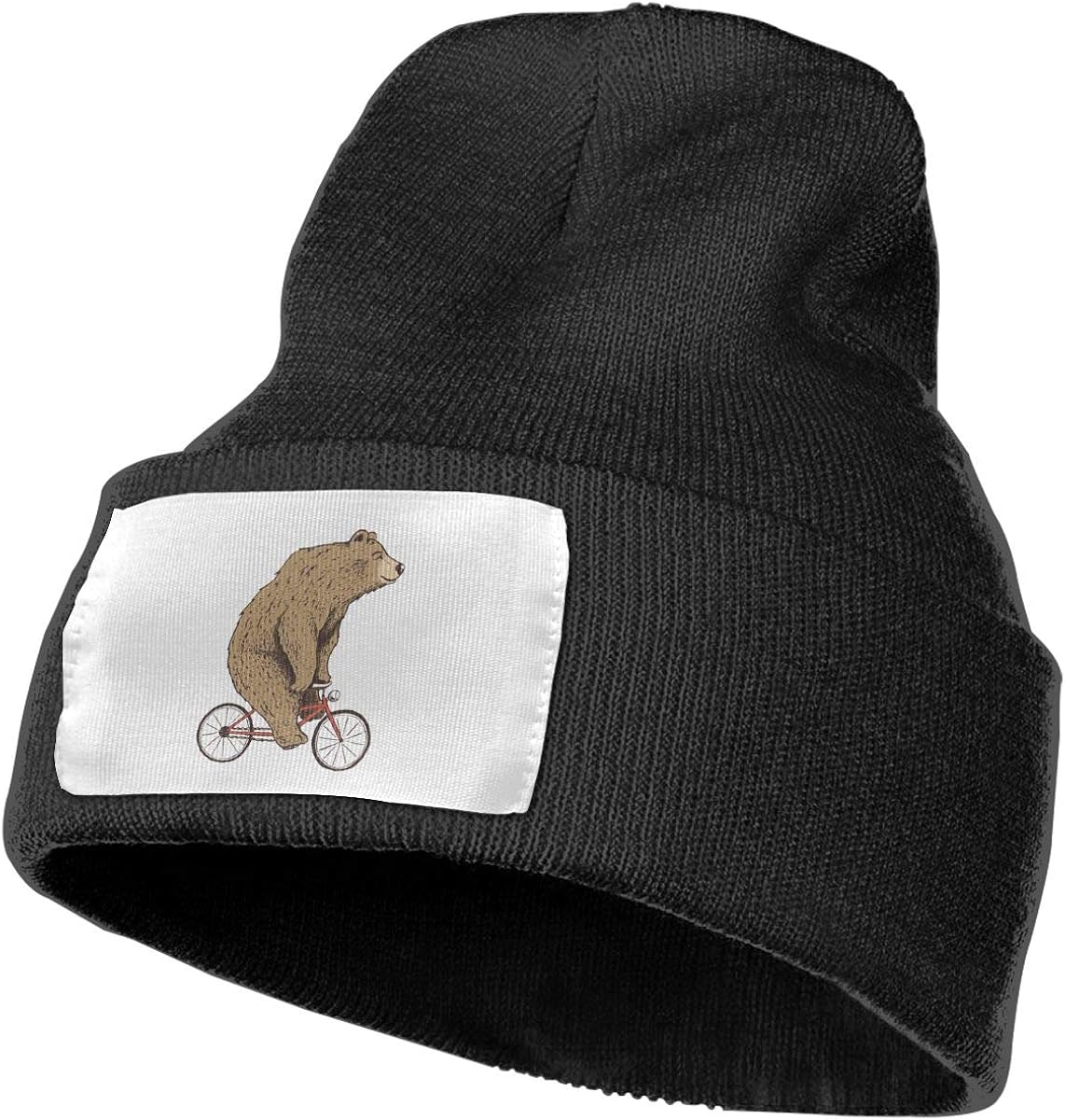 Bear is Riding A Bicycle Unisex Knit Hat Cap Rider Soft