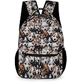 KOYI Dog Backpack for Kids, Realistic Cute Puppy Dog School Backpack, Dog Backpack for School & Travel, Kids Dog Print Backpack, Elementary Boys Girls School Backpack, 16.5 Inch