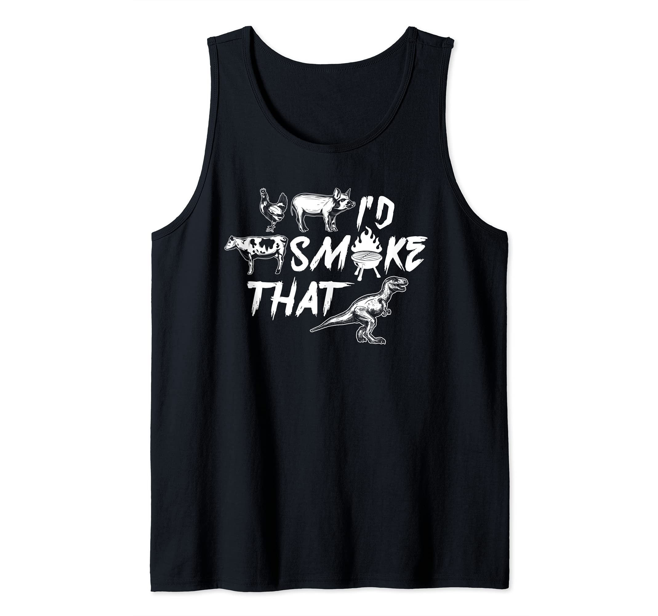 Smoke That Funny BBQ Quote Vintage Retro Meat Smoker Grill Tank Top