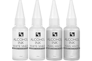 GR DZPLUS White &Pearl Alcohol Ink Set- 4 Colors for Resin Art
