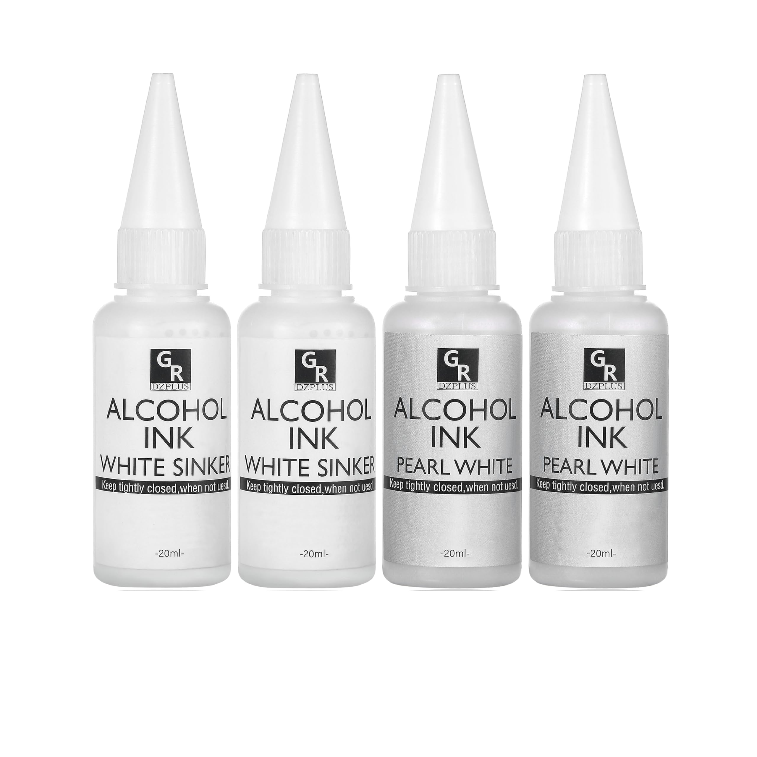 White &Pearl Alcohol Ink Set- 4 Colors for Resin Art