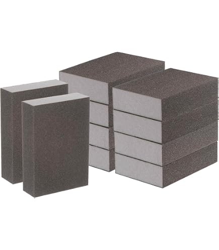 HARFINGTON 8-Pack Sanding Sponge Blocks – 400-500 Grit With Angled Edges, 4"x2.8"x1", Reusable Foam Sanding Blocks For Wet/Dry Polishing On Wood, Metal, Drywall