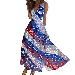 CHRATLHI 4th of July Dresses Sexy Party Maxi Summer