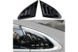 Xhfarce Window Louvers for Chevy Malibu 2016 2017 2018 2019 2020 2021 2022 2023 2024 Rear Side Window Louvers Side Window Scoop Covers Vent Auto Exterior Decoration Accessories（Bright Black）