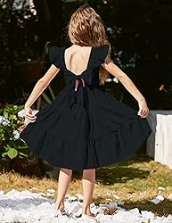 Arshiner Black Toddler Dress Summer High Low Twirl
