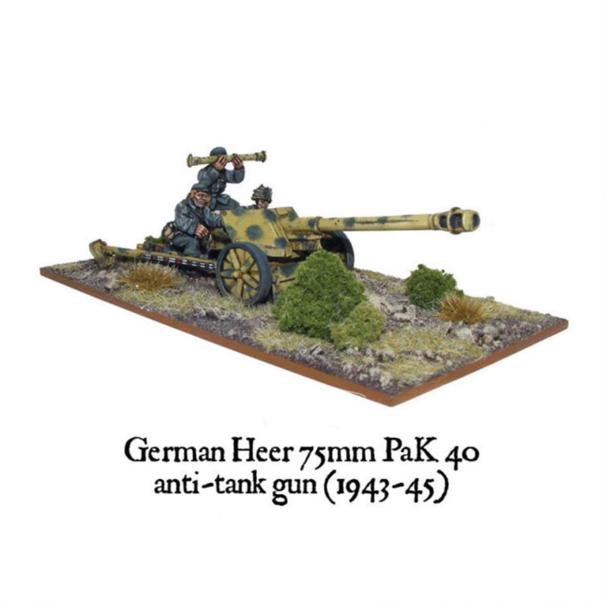 Warlord Games German Heer 75mm PaK 40 Anti-Tank Gun (1943-45) Action Tabletop Game Figure Set, Age 14+