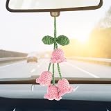 DIVINA VITAE Lily of the Valley Car Pendant Pink Handmade Rear View Mirror view 4