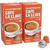 Cafe La Llave Decaf Latin Style Espresso Pods, Dark Roast, Compatible with Nespresso Original Line, 40 Count Aluminum Capsules