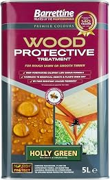 Barrettine Wood Protector Holly Green 5L - Oil Based Water Repellent