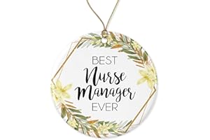 WolfeDesignPDD Nurse Manager Christmas Ornament - Christmas Ornament Gift for Nurse Manager - World's Best Nurse Manager - Best Nurse Manager Ever - Nurse Manager Gifts Printed on Both Sides, White