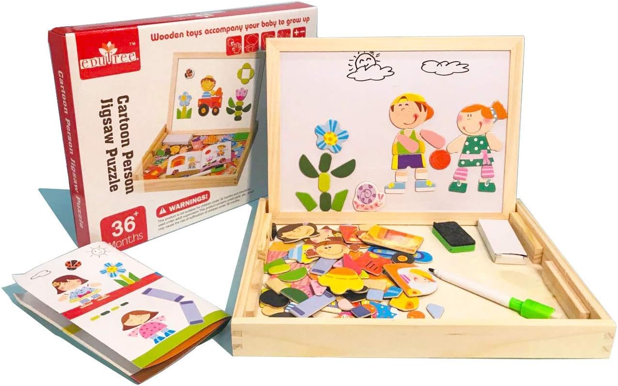 ODDODDY Educational Wooden Toys for Girls Boys Kids Children Toddlers Magnetic Drawing Board Puzzles Games Learning for Age 3 4 5 6 7 8 9 Year Old Gift Idea Birthday Halloween Christmas (kids2): Office Products
