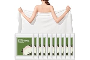 Tvvcalk Disposable Bath Towels, 10 Pack 55" x 27.5" Ultra Soft, Quick Dry Disposable Body Towels, Portable Travel Towel for H