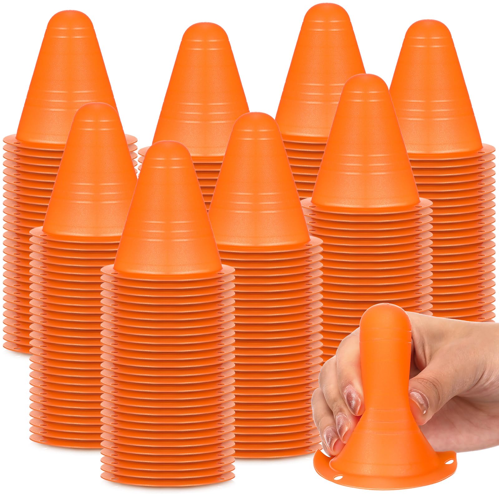 Photo 1 of Syhood 240 Pcs 3'' Mini Agility Cones for Kids Soccer Cones for Training Construction Basketball Practice Equipment Plastic Field Marker Cone for Roller Skating Outdoor Indoor Sports Activity