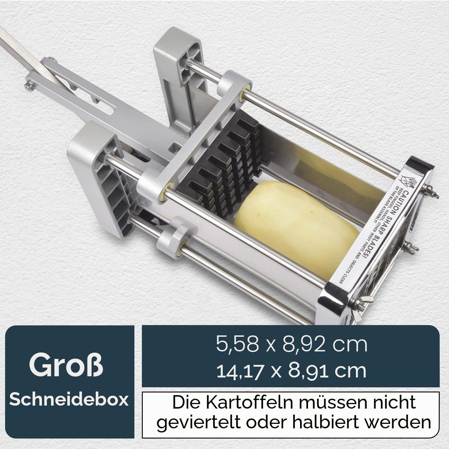 Sopito Pommesschneider Edelstahl, 12x12mm Kartoffelschneider für Gemüse 4