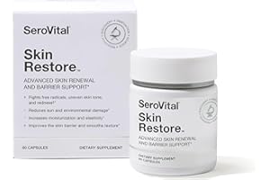 SeroVital Skin Restore, Healthy Skin Supplement with Ceramides, Collagen Peptides, Hyaluronic Acid, and Keratin, Healthy and Hydrated Skin, 60 Ct