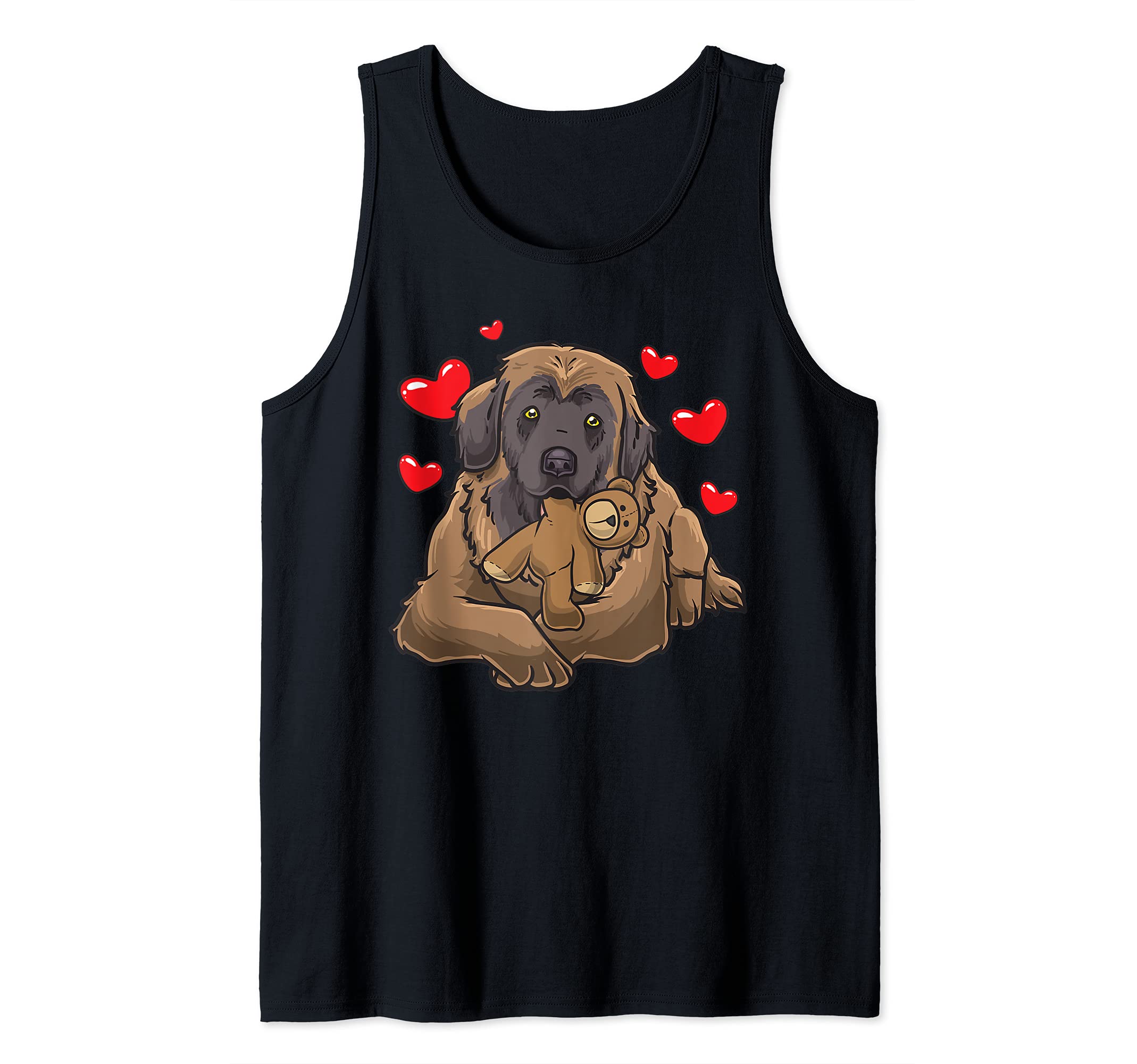 Leonberger Dog with stuffed animal and hearts Tank Top